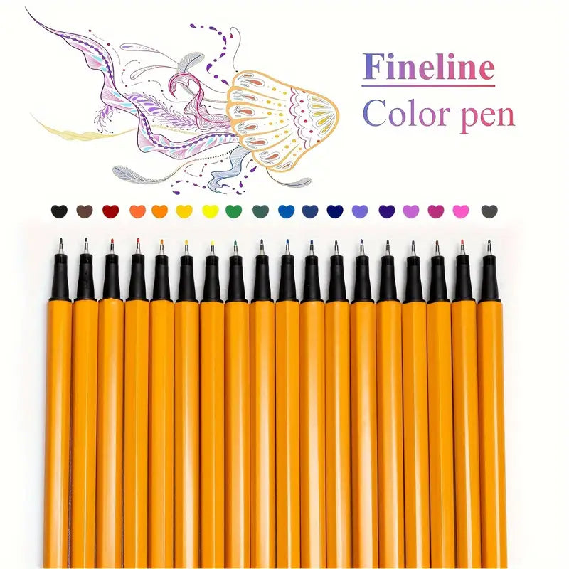 Ensemble de 24 Stylos à Lignes Fines Colorés