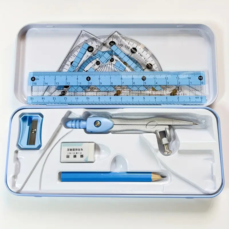 Kit de 8 Outils de Dessin Géométrique en Boîte