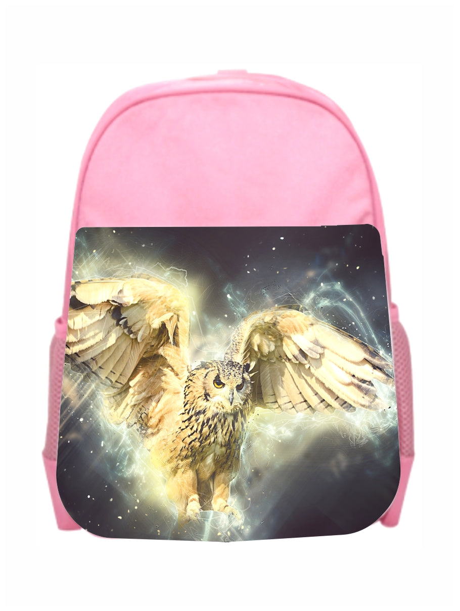 Sac à dos scolaire Hibou volant pour filles – Enfants maternelle/pré-scolaire – Rose