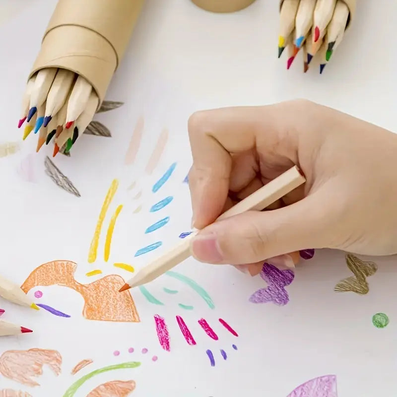 12 crayons de couleur de bois