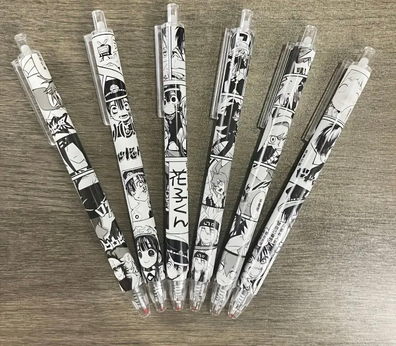 Lot de 6 stylos à encre Anime