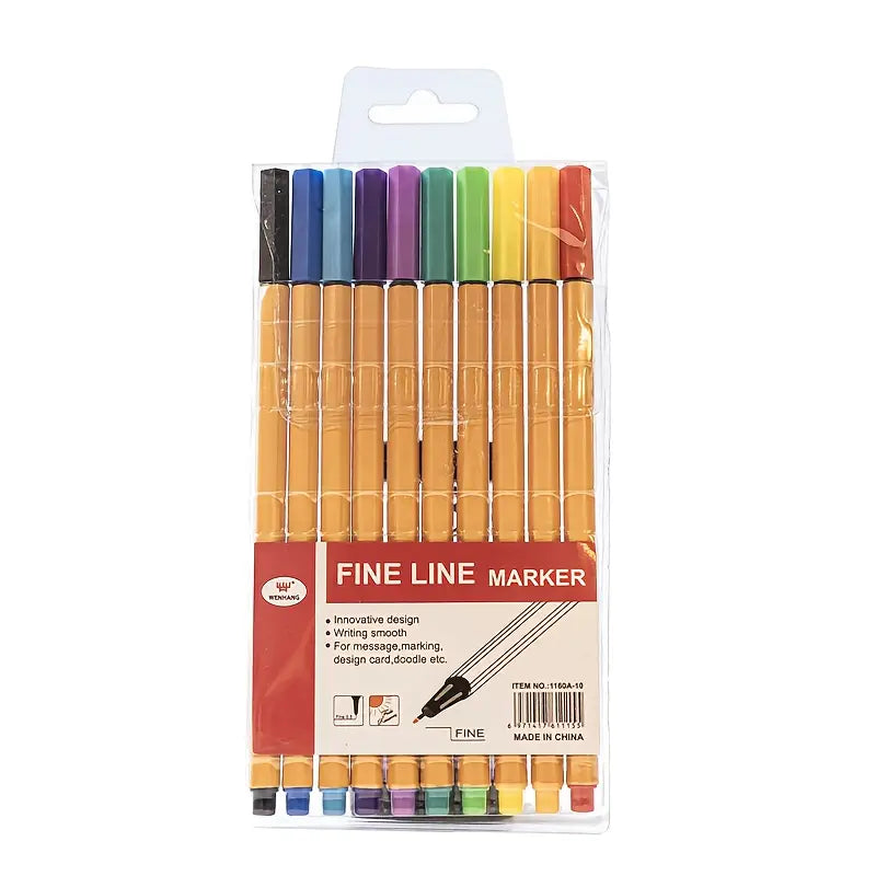 Ensemble de 24 Stylos à Lignes Fines Colorés