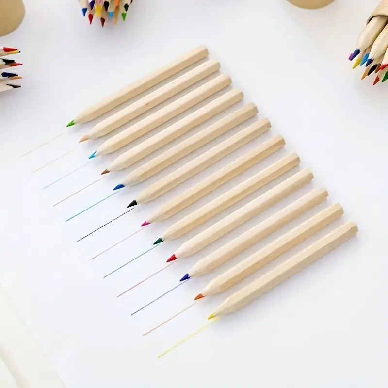 12 crayons de couleur de bois