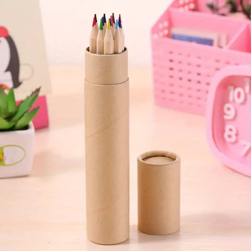 12 crayons de couleur de bois